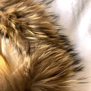 Minnie Rose Cashmere fur trimmed, hoodie shawl